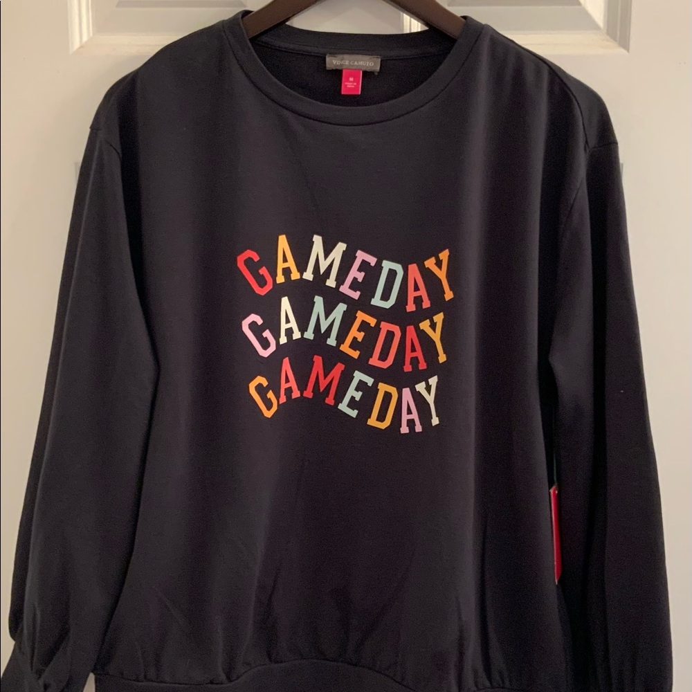 Vince Camuto Gameday Crewneck Sweatshirt- NWT - Medium - Picture 2 of 11